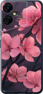 Чехол на Tecno POVA NEO 3 Пурпурная сакура 6075u-3140 (Фиолетовый)