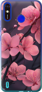 Чохол на Tecno Spark 4 Lite Пурпурна сакура 6075u-2425 (Фіолетовий)