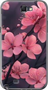 Чехол на Samsung Galaxy Note 2 N7100 Пурпурная сакура 6075t-17 (Фиолетовый)