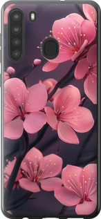 Чехол на Samsung Galaxy A21 Пурпурная сакура 6075u-1841 (Фиолетовый)