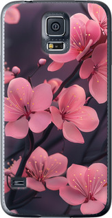 Чехол на Samsung Galaxy S5 Duos SM G900FD Пурпурная сакура 6075u-62 (Фиолетовый)