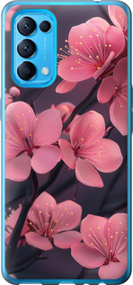 Чехол на Oppo Find X3 Lite Пурпурная сакура 6075u-2299 (Фиолетовый)