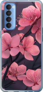 Чехол на Oppo Reno 4 Pro Пурпурная сакура 6075u-2024 (Фиолетовый)