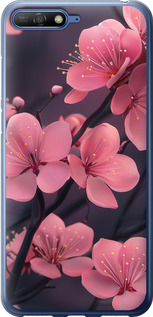 Чехол на Huawei Y6 2018 Пурпурная сакура 6075t-1637 (Фиолетовый)
