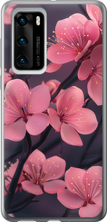 Чехол на Huawei P40 Пурпурная сакура 6075u-1840 (Фиолетовый)