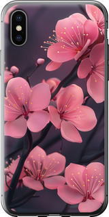 Чехол на iPhone X Пурпурная сакура 6075t-1050 (Фиолетовый)