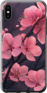 Чохол на iPhone X Пурпурна сакура 6075t-1050 (Фіолетовий)