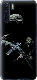 Чехол на Oppo A91 Защитник v3 5226t-1884 (Зеленый)