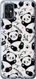 Чехол на ZTE Blade V2020 Smart Панды 4318u-2458 (Белый)