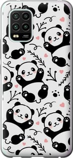 Чехол на Xiaomi Mi 10 Lite Панды 4318u-1924 (Белый)