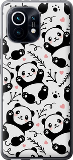 Чехол на Xiaomi Mi 11 Панды 4318t-2253 (Белый)