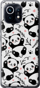 Чехол на Xiaomi Mi 11 Панды 4318u-2253 (Белый)