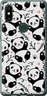 Чехол на Xiaomi Mi Mix 2s Панды 4318u-1438 (Белый)