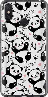 Чехол на Xiaomi Mi Max 3 Панды 4318t-1534 (Белый)