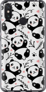 Чехол на Xiaomi Mi Max 3 Панды 4318t-1534 (Белый)