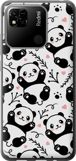 Чехол на Xiaomi Redmi 10A Панды 4318t-2578 (Белый)