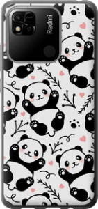 Чехол на Xiaomi Redmi 10A Панды 4318u-2578 (Белый)