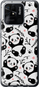 Чехол на Xiaomi Redmi 10C Панды 4318u-2591 (Белый)