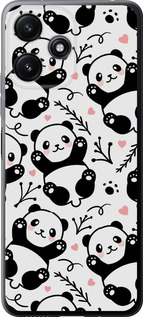 Чехол на Xiaomi Redmi 12 5G Панды 4318u-3194 (Белый)