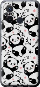 Чехол на Xiaomi Redmi 12C Панды 4318u-2962 (Белый)