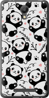 Чехол на Xiaomi Redmi Note 2 Панды 4318t-96 (Белый)