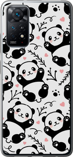 Чехол на Xiaomi Redmi Note 11 Панды 4318u-2516 (Белый)