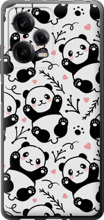 Чехол на Xiaomi Redmi Note 12 Pro 5G Панды 4318u-2932 (Белый)