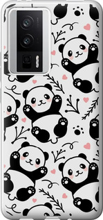 Чехол на Xiaomi Redmi K60 Панды 4318u-2973 (Белый)