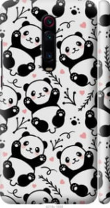 Чехол на Xiaomi Redmi K20 Pro Панды 4318m-1816 (Белый)