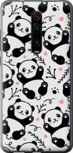 Чехол на Xiaomi Redmi K20 Pro Панды 4318u-1816 (Белый)