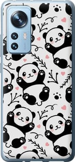 Чехол на Xiaomi 12 Панды 4318u-2555 (Белый)