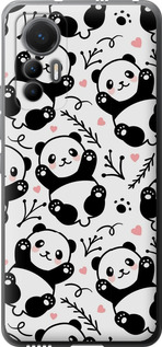 Чехол на Xiaomi 12 Lite Панды 4318u-2579 (Белый)