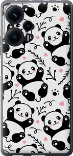 Чехол на Xiaomi Poco F5 Панди 4318u-3170 (Білий)