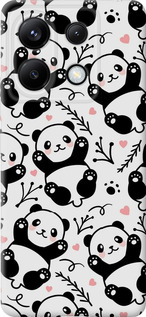 Чехол на Xiaomi Poco X6 Панды 4318u-3678 (Белый)