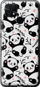 Чохол на Xiaomi Poco C40 Панди 4318u-2701 (Білий)
