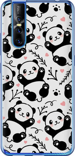 Чехол на Vivo V15 pro Панди 4318u-1763 (Білий)