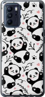 Чехол на Oppo Reno6 Z Панды 4318u-2477 (Белый)