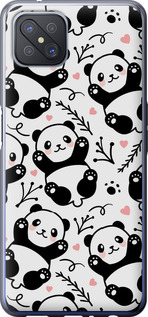 Чехол на Oppo A92S Панды 4318u-1926 (Белый)