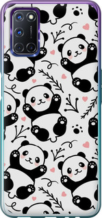 Чехол на Oppo A72 Панды 4318u-2011 (Белый)