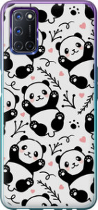 Чехол на Oppo A72 Панды 4318u-2011 (Белый)