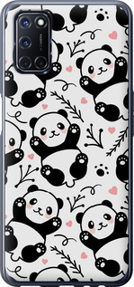 Чехол на Oppo A52 Панды 4318t-1930 (Белый)