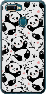 Чехол на Oppo A12 Панды 4318t-2557 (Белый)