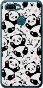 Чехол на Oppo A5S Панды 4318t-1892 (Белый) для Oppo A5s