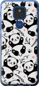 Чехол на Motorola E7 Plus Панды 4318u-2107 (Белый)
