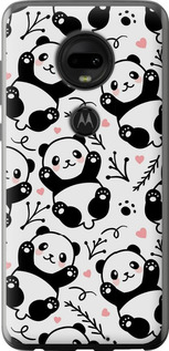 Чехол на Motorola Moto G7 Панды 4318u-1614 (Белый)