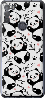 Чехол на Motorola G50 Панды 4318u-2354 (Белый)