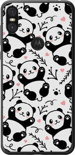 Чехол на Motorola One Панды 4318t-1589 (Белый)