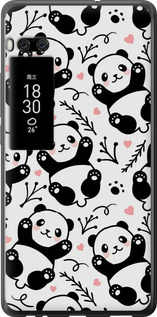 Чехол на Meizu Pro 7 Plus Панды 4318u-1131 (Белый)