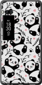 Чехол на Meizu Pro 7 Plus Панды 4318u-1131 (Белый)