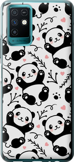 Чехол на Infinix Note 10 Панды 4318u-2763 (Белый)